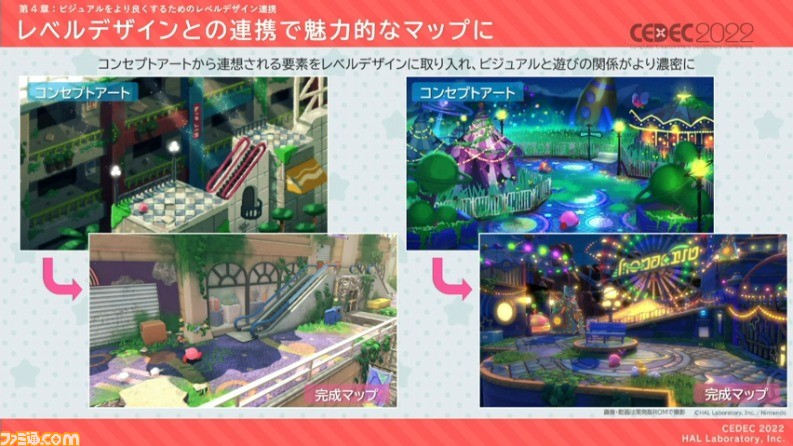 『星のカービィ ディスカバリー』におけるアートディレクションの手法が公開。“ほおばりヘンケイ”は、カービィの“すいこみ”とゴムマリのように変幻自在に変身する特性から誕生した【CEDEC 2022】