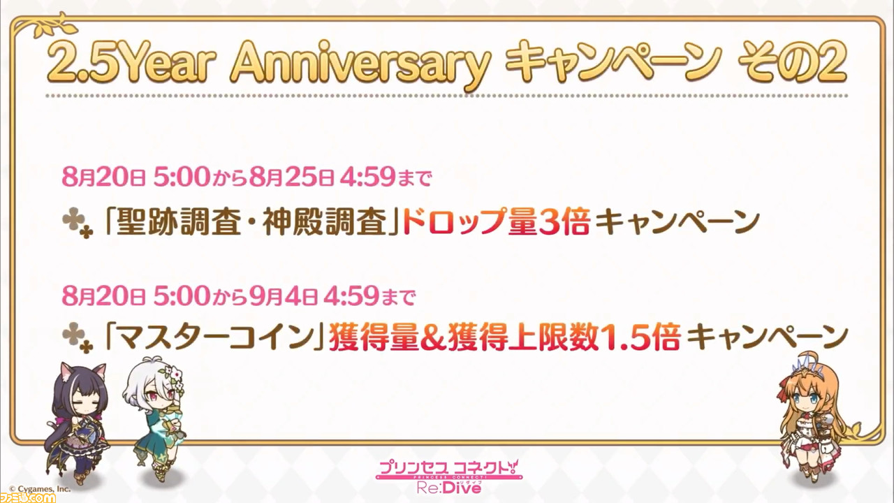 『プリンセスコネクト! Re:Dive』“2.5周年直前生放送”で2.5周年キャンペーンの詳細が明らかに。重大告知はアニメ第2期制作決定の発表!_04