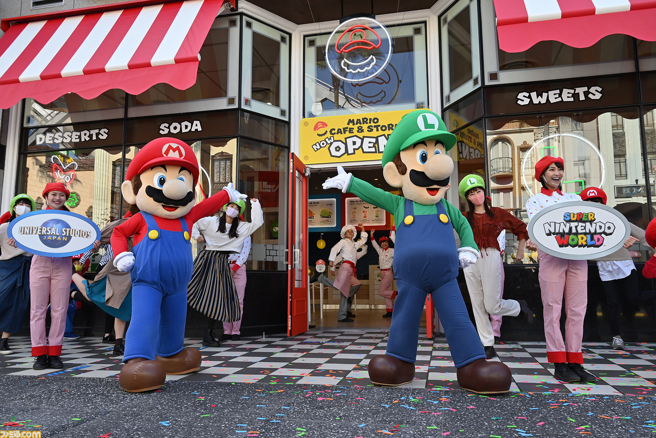 :USJ“マリオ・カフェ&ストア”プレスプレビューリポート。マリオ&ルイージが登場し、オープンを盛大にお祝い!